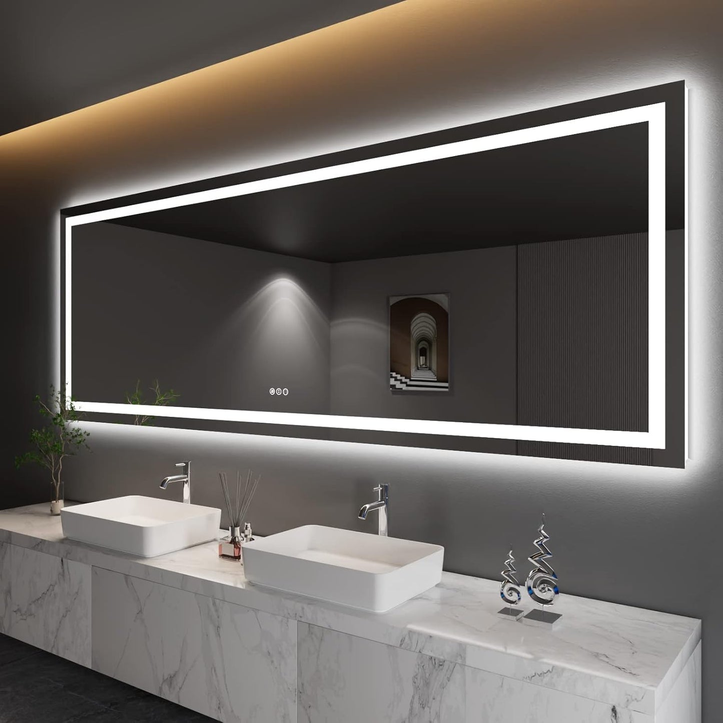 LED Mirror with Front & Backlit Large Size