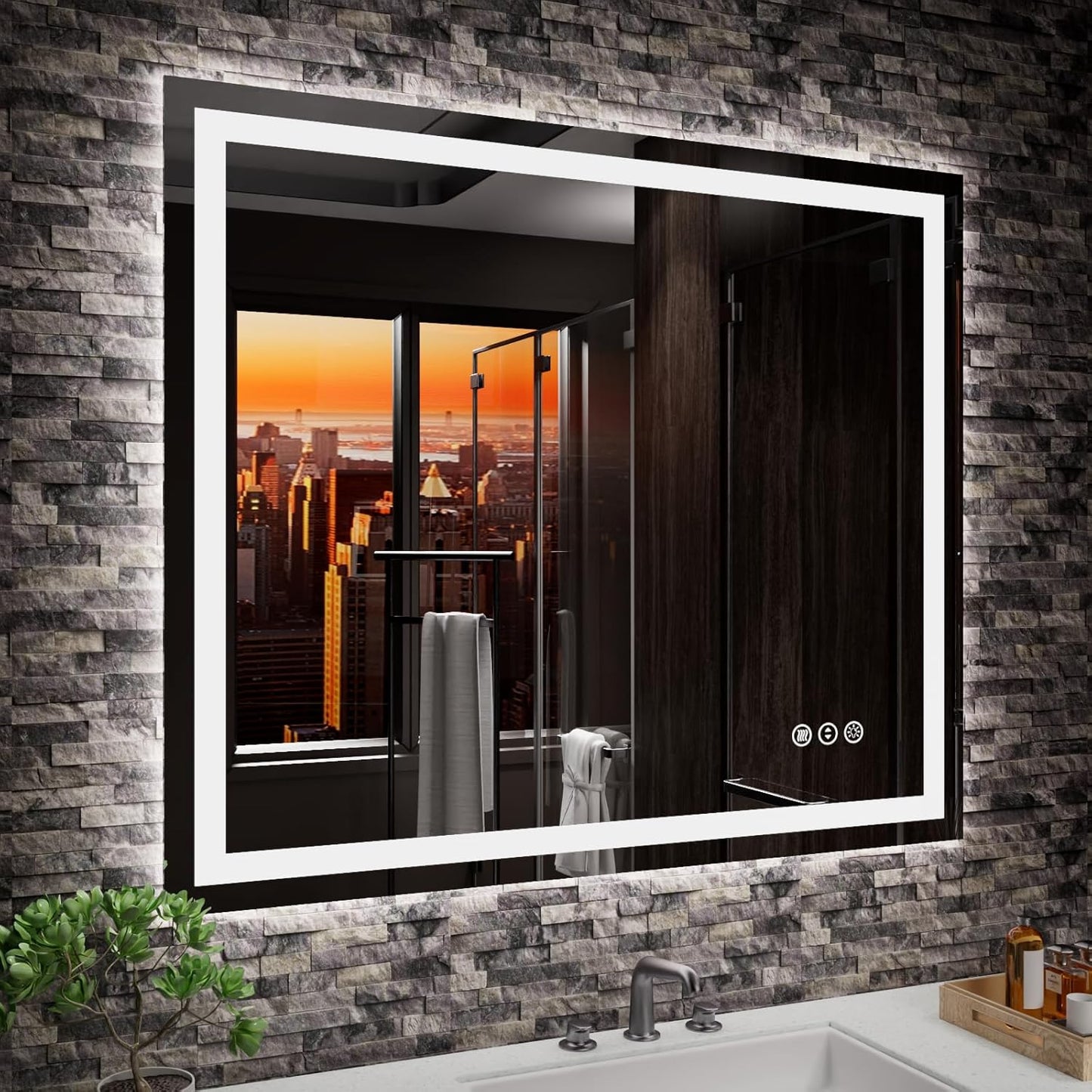 LED Mirror with Front & Backlit Small Size